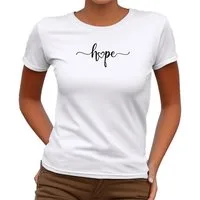 Banco T-Shirt Damen Hope Hoffnung Aufschrift Sommer Kurzarmshirt Unifarben