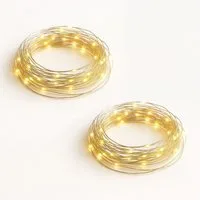 matches21 HOME & HOBBY LED-Lichterkette Mini Lichterkette 2 m, 40 LED Timer Batterie warmweiß innen, 40-flammig, Micro Draht Beleuchtung Indoor Leuchtdeko