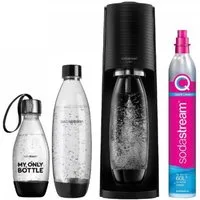 SodaStream Wassersprudler Terra Vorteilspack - Trinkwassersprudler - 3 Flaschen - schwarz