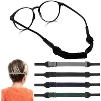 FOUORTUNATE-BEE Brillenkette 4er Kinder Brillenband Verstellbar Sport Brillenkordel Elastisch, Brillenband für Sport Sonnenbrille Lesebrille Schule Freizeit