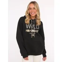 Zwillingsherz Hoodie "Wild Free" mit Pailletten, Kordel und Innenseite der Kapuze im -Look
