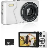KINSI Retro CCD Kamera mit Autofokus,Filter & Selfie,Tragbare Digitalkamera Kompaktkamera (64 MP, mit 32GB SD-Karte,Kompakt für Studenten & Anfänger)