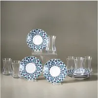 Karaca Teeservice Karaca Edirne Türkisches Teeset 12-tlg., 6 Pers., 130 ml, Mehrfarbig