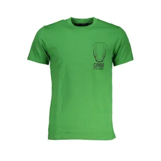 Grünes T-Shirt mit Rundhalsausschnitt und kurzen Ärmeln