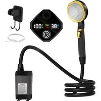 HS.SUPPLY Gartendusche Campingdusche, mobile Dusche (Komplettset), Mit LED-Display, Wasserdruck einstellbar, lange Laufzeit