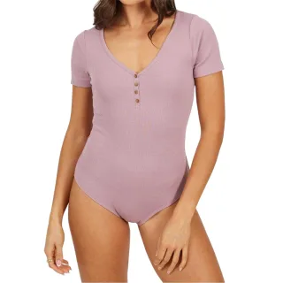 Brave Soul - Bodysuit für Damen, Knopfdetail (Mauve)