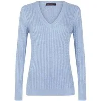 Felix Hardy V-Ausschnitt-Pullover Kabelstrick-Pullover mit V-Ausschnitt