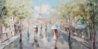 Gemälde SPAZIERGANG IN PARIS