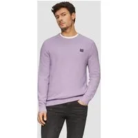 s.Oliver Longpullover Strickpullover Strukturierter Strickpullover mit Logo-Patch