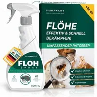 Silberkraft Insektenspray Flohspray Textil & Umgebung 500 ml inkl. E-Book, Als Umgebungsspray: gezielte Anwendung für eine flohfreie Umgebung, 1-St., Inklusive E-Book mit Tipps zur Vorbeugung & Bekämpfung von Flohbefall, Abwehr von Flöhen in der Umge