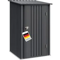 STEELSØN Gerätehaus Timir aus Metall mit Pultdach, BxT: 100x103 cm, Geräteschuppen in Anthrazit, Gartenhaus wetterfest