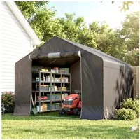 Outsunny Gerätezelt Garagenzelt 300 x 300 x 210 cm wasserdicht Fahrradgarage, Personen: 1 (wasserdicht Fahrradgarage, 1 tlg., Garagenzelt), für Gartengeräte Fahrräder, Dunkelgrau