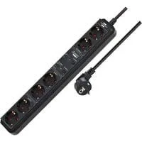 Connect Eco-Line WiFi Steckdosenleiste 6-fach schwarz, 1,5 m Kabel, Sprachsteuerung, Timer, App