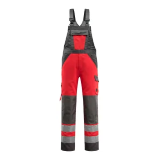 MASCOT Gosford Latzhose mit Knietaschen SAFE LIGHT Hi-vis Rot / Dunkelanthrazit 56 - 15969-948-22218-76C56