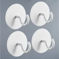 DEKAZIA Klebehaken selbstklebend, Runde Handtuchhaken, Badhaken ohne Bohren mit Klebepads, Badezimmer, WC, Toilette, Küche, Garderobe, Flur, (4er Set, 4 Stk), ohne Bohren, rostfei, zum Kleben, mattes Finish, 2 Farben