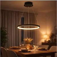 GLOBO LIGHTING LED Pendelleuchte, LED-Leuchtmittel fest verbaut, Warmweiß, Pendelleuchte Ring Hängeleuchte rund LED Lampen Wohnzimmer hängend