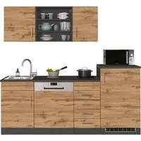 KOCHSTATION Küche KS-Mali, Breite 210 cm, mit E-Geräten