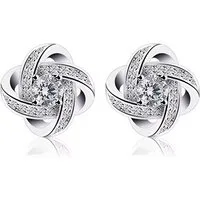 ELLAWIL Paar Ohrstecker Ohrringe Ohrschmuck Zirkonia Glitzerstein-Ohrstecker Damenohrringe (GESCHENKIDEE, Sterling Silber 925), inklusive Geschenkschachtel