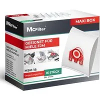 McFilter Staubsaugerbeutel MAXI BOX 16+8, passend für Miele FJM Serie, S2 S3 S4 S5 S6 S7, Complete C1, Compact C1/C2, inkl. 8 Filter, 16 St., Top Miele Alternative zu 9917710, wie 10408420