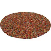 THEKO Wollteppich Felty 2.2, rund, Höhe: 22 mm, Filzkugel-Teppich, reine Wolle, handgefertigt