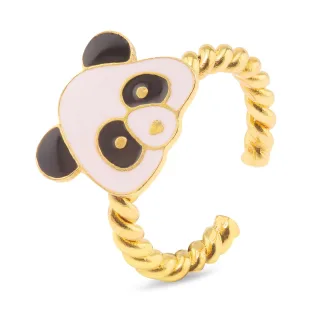 Panda Ring vergoldet