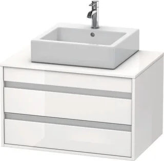 Duravit Ketho Konsolenwaschtischunterbau wandhängend Weiß Hochglanz 800x550x496 mm - KT665402222 KT665402222