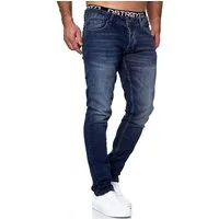 MERISH Slim-fit-Jeans MERISH Jeans Herren Slim Fit Stretch Jeanshose Designer Dunkelblau