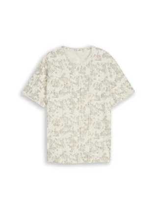 Tom Tailor - Plus Size - T-Shirt mit Allover-Print off white irregular design - Gr. - 4XL