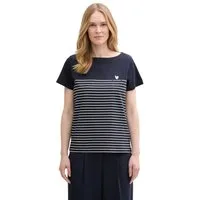 TOM TAILOR T-Shirt mit Print und Streifen Muster