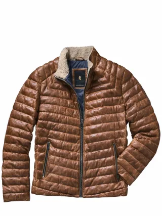 Mey & Edlich Herren Hartgesottene Lederjacke Braun Lammnappa