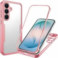 Wigento Handyhülle 360 Grad für Samsung Galaxy A57 5G mit Display & Kameraschutz Rosa 6,7 Zoll, 360 Grad Schutz, stoßdämpfend, robust