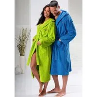 KangaROOS Unisex-Bademantel Cassidy, für Damen & Herren, Standardlänge & Überlänge, Langform, Walkfrottee, Kapuze, Gürtel, mit Taschen, Männer und Frauen, Baumwolle, Reise, Hotel, Sauna, S-3XL