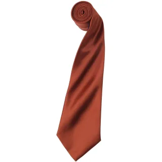 Premier Mens Plain Satin Krawatte (schmale Klinge) (2er-Pack) (Kastanie)