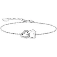 THOMAS SABO Armband mit verschlungenen Herzen, mit Zirkonia (synth)