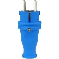 TP Electric Steckdose Schukostecker Schutzkontakt 16A 230V Gummistecker Schuko Gummi 2P+E, Spritzwassergeschützt