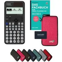 CASIO Taschenrechner fx-810DE CW inkl. Schutztasche Pink & Fachbuch (96 Seiten, DIN A5)