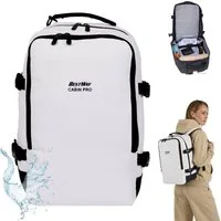 BestWay Bags Reiserucksack Handgepäck Rucksack für Ryanair aus Plane, Cabin Pro Flugzeug Kabinenrucksack Laptoprucksack 40350 + Koffergurt