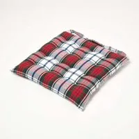 Homescapes Stuhlkissen Sitzkissen Macduff mit Schottenmuster, 100% Baumwolle, 40 x 40 cm