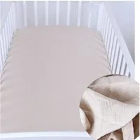 BabyLux Spannbettlaken BabyLux Spannbettlaken Musselin 60x120 70x140 Baby-& Kinderbett, Beige 60x120