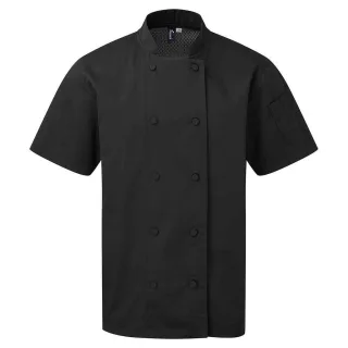 Premier - "Coolchecker" Kochjacke für Herren/Damen Unisex (Schwarz)