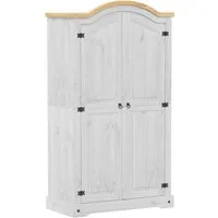 vidaXL Kleiderschrank Kleiderschrank Corona Weiß 102x52x186 cm Massivholz Kiefer (1-St)