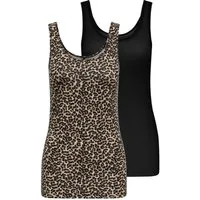 ONLY Tanktop ONLLIVE – Tanktops im Doppelpack mit Stretchkomfort (Set, 2-tlg) modisch, Jersey, slim fit, Baumwollmischung, Rundhals