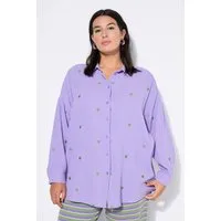Studio Untold Hemdbluse Hemdbluse oversized Musselin Hearts-Stickerei