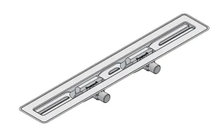 I-DRAIN Korpus Basic 57 mm Tür, 110cm,2Siphon waagr.DN40,Butylklebeband ID4BD11002X1