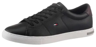 Tommy Hilfiger Sneaker "ESSENTIAL LEATHER DETAIL VUL", Freizeitschuh, Halbschuh, Schnürschuh mit gepolstertem Schaftrand
