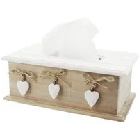 Home-trends24.de Aufbewahrungsbox Tissue Kosmetikbox Aufbewahrungsbox Landhausstil Kosmetiktücher
