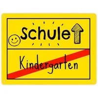speecheese Metallschild Zur Einschulung Metallschild XXL in 28x38 cm mit Spruch Schule