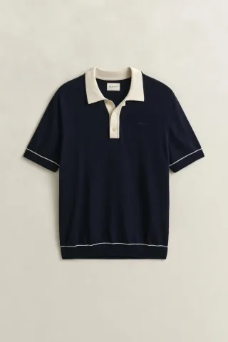 GANT - Polopullover aus Baumwoll-Modal-Mix evening blue - Gr. - L