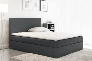 Boxspringbett Schlafzimmerbett KELIS Webstoff Grau 140x200cm