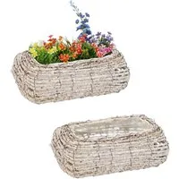relaxdays Blumentopf Geschwungener Blumentopf im 2er Set (2 St)